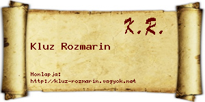 Kluz Rozmarin névjegykártya